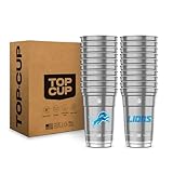 Top Cup NFL Detroit Lions 20 oz Reusable Aluminum Cups 20 Count | Officially Licensed, Durable, Reusable & Recyclable, Made in USA