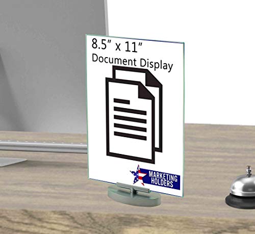 Deflecto 691590 Superior Image Swivel Sign Holder, Clear, 8 1/2 X 11 Insert, Silver #TOP7