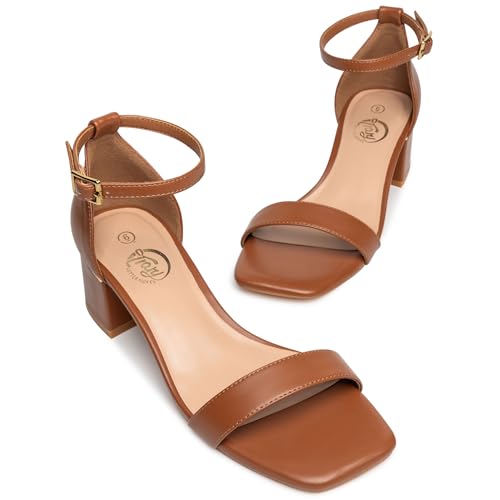 Trary Low Heels for Women Square Open Toe Ankle Strap Women's Pumps Dressy Shoes Block Chunky Heels Comfy Fashion Heeled Sandals for Women 2025 Adjustable Buckle 2.16 Inches Work Causal Party Wedding4