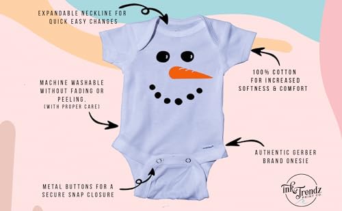 Cute Winter Snowman Carrot Face Christmas Baby Creeper Bodysuit Onesie2
