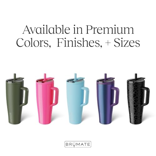 Image of BruMate Era Flip 30oz Tumbler with 100% Leakproof Covered Straw Lid | Hygienic Straw | Insulated Stainless Steel Water Bottle with Handle | Cup Holder Friendly | BPA-Free (Strawberries & Cream)