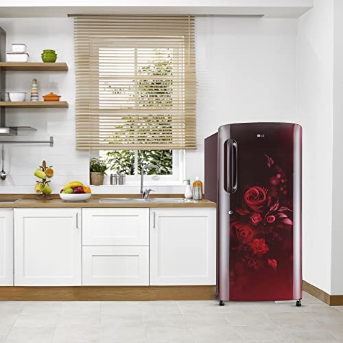 Image of LG 215 L 3 Star Direct-Cool Single Door Refrigerator Appliance (GL-B221ASED, Scarlet Euphoria, Moist 'N' Fresh, 2022 Model)