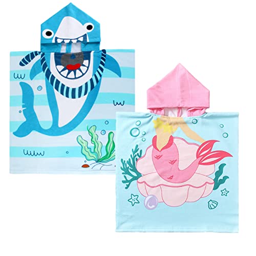Image of NovForth Bath Towel for Toddler Boys, Pool Hooded Towel for Kids, Hooded Beach Towel Poncho for Bath /Pool /Beach Swim Cover
