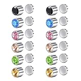 AVYRING Magnet Ohrringe für Männer & Frauen, Edelstahl Clip-on Nasenstecker, Ohne Piercing, Fake Piercings, Farbige Diamant-Design, 3mm, 6 Paare
