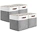 Price comparison product image Mangata Thickened Kallax Storage Boxes, Set of 4 Fabric Storage Cubes with Handles(33x38x33cm, Grey White)