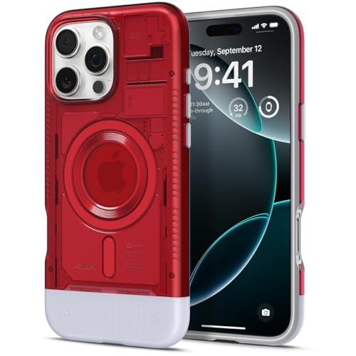 Spigen Classic C1 MagFit Coque pour iPhone 16 Pro - Ruby