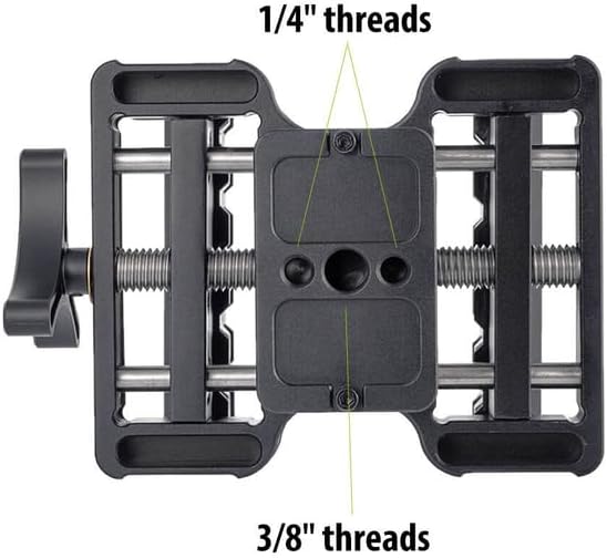 Arca Swiss Saddle Mount with 1/4" and 3/8" Screw Holes, Shooting Rest Head, Universal Rifle Clamp for Tripod Hunting, Shooting, Target Practice, and Outdoors