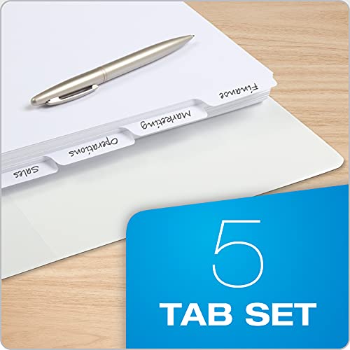 Oxford 89981 Blank Write On Binder Dividers, 1/5 Cut Tabs, 3 Hole Punch Dividers In 5 Tab Sets thumb #5