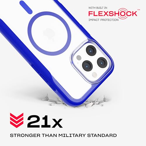 Funda transparente azul para Attleborough tech21 EvoPro compatible con MagSafe 3