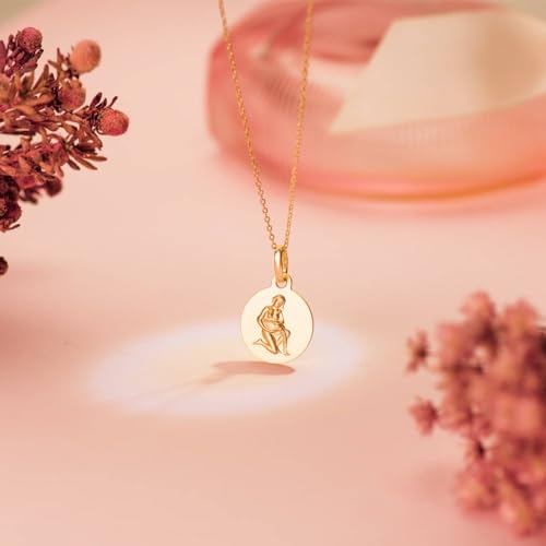 Colgante de Oro 18k Inmaculada Romero Acuario Personalizable