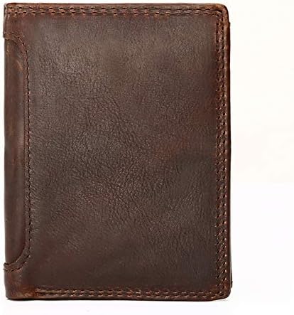Billetera RFID de cuero auténtico para hombre chocolate cartera para hombre 2021