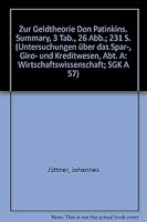 Zur Geldtheorie Don Patinkins 3428025024 Book Cover