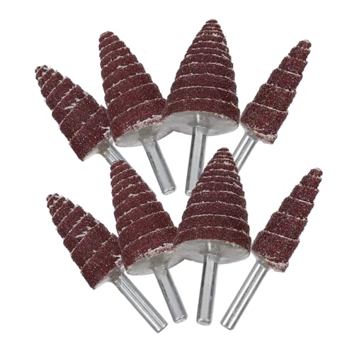 Cabilock Electric Grinding Head Set 6mm Shank 8pc Abrasive Wheel Kit Sandpaper Flap Wheels Cone Shaped Abrasive Heads Assortment