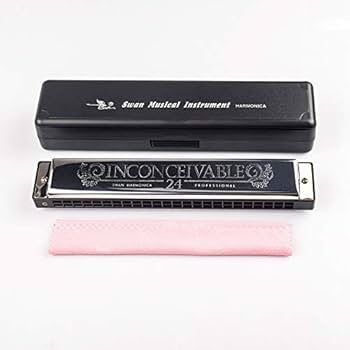Harmonica Professional Harp Armonica Key Of C 24 Hole Polyphony Diatonic Mouth Organ With Case
