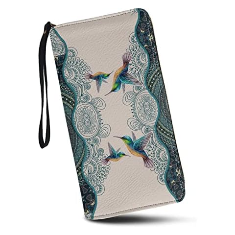 SCRAWLGOD Hummingbird RFID Wallet Clutch Cover