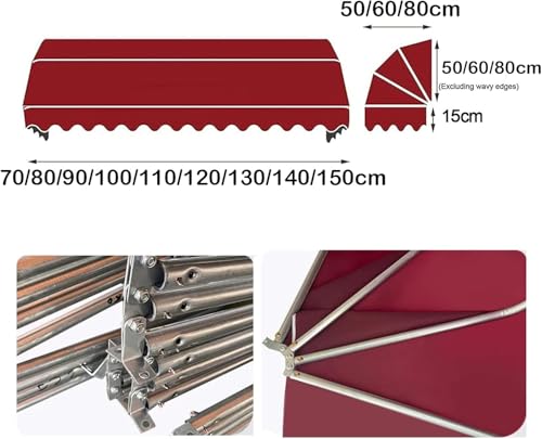 Toldo para ventana exterior con soporte de aluminio y parasol UV 6
