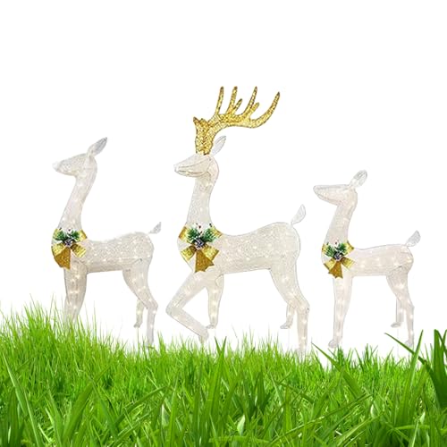 Weihnachtsdekorationspfähle, wetterfeste LED-Leuchte Rentier,...