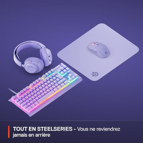 SteelSeries Tapis QcK Medium - Lavande - Base antidérapante en Caoutchouc - Suivi et stabilité de Pointe - Optimisé pour capteurs Gaming - 320 mm x 270 mm - FPS, MOBAs, RTS, MMO