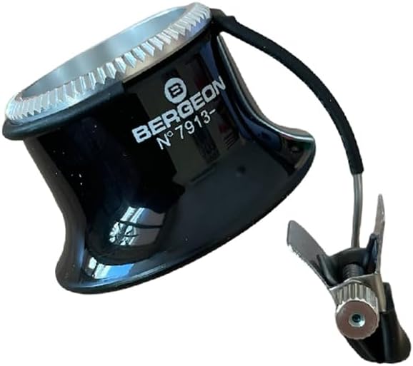 Bergeon 7913-4 Eyeglass Watchmaker loupe with Clip 2.5X, Black