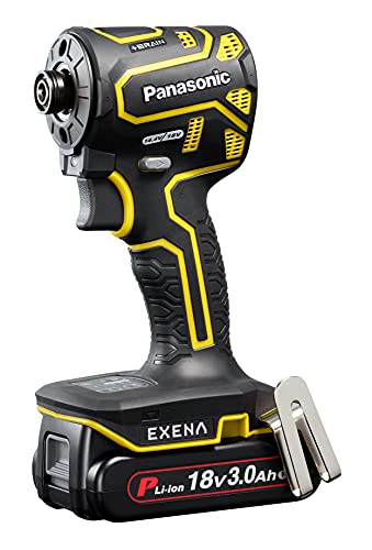 パナソニック充電 インパクトEZ1PD1 デュアル +BRAIN 155N m18V薄型軽量3.0Ah電池パック×2個 充電器 大容量収納ケース付 イエロー EXENA Pシリーズ EZ1PD1N18D-Y