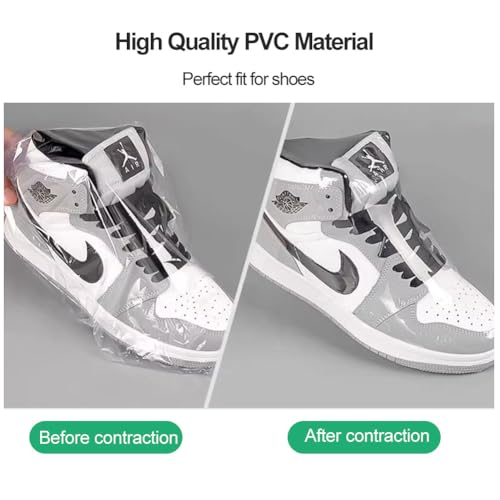 50 Stück Transparente Schrumpffolienbeutel 28x45CM Schrumpffolie Taschen PVC Schrumpfen Taschen Schrumpfbeutel Transparent Schrumpffolie Beutel Shrink Wrap Film für Schuhe DIY-Kunsthandwerk