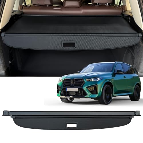 AUXKO Retractable Cargo Cover for BMW X5 2025-2019, Trunk Cargo Cover Luggage Security Shade Cover for 2025 2024 BMW X5 Accessories Shielding Shade Anti-Peeping Luggage Privacy Screen, Carbon Fiber