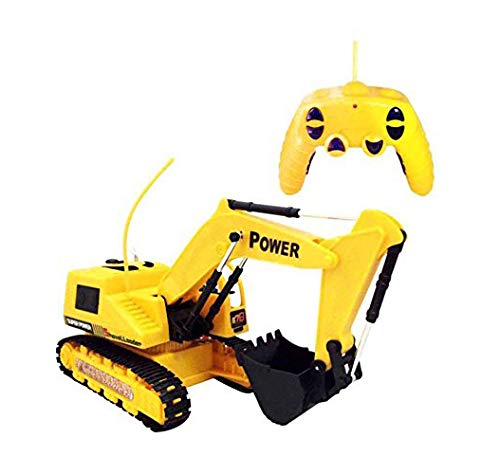 Image of 5 Channel Super Power R /C Excavator JCB Toy Truck (Yellow, Black) with Flash Light Full Functional RC Excavator, Toys for Kids