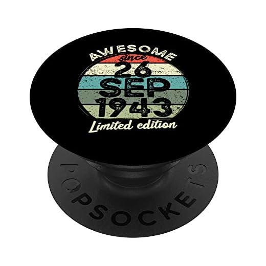 Camiseta de cumpleaños de 80 años, 26 de septiembre de 1943, 80 cumpleaños PopSockets PopGrip Intercambiable