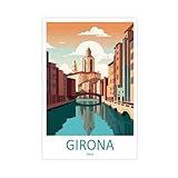 QOGDAF Girona Travel Spain - Lienzo decorativo para pared, pinturas para sala de estar, dormitorio, decoración de 60 x 90 cm