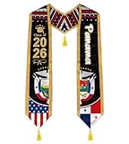 Labfen Panama Graduation Stole Class of 2026 with Gift Box, Flag Graduation Sash for High School & University 72" Long