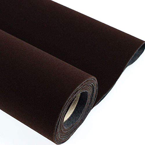 Waddllcor Self Adhesive Brown Velvet Flock Liner for Jewelry Drawer 17.7 x 117 Craft Fabric Peel and Stick Soft Velvet Liner for Drawer DIY