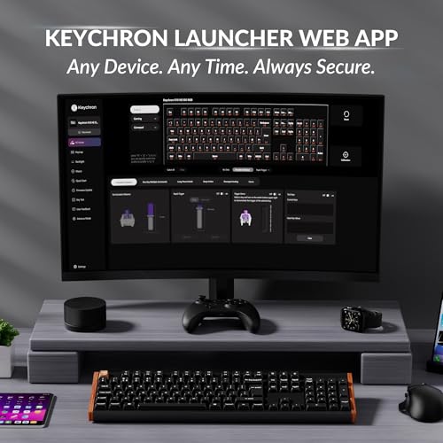 Keychron K10 HE Wireless Mechanical Keyboard - Hall Effect Magnetic Switch, Adjustable Actuation & Rapid Trigger, Full-Size UK Layout, Hot-Swappable Aluminium/Wood Frame for Windows/Mac/Linux - Black