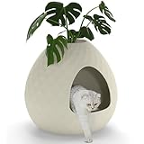 DRATO Cat Litter Box Enclosure Hidden Litter Box Furniture with Removable Planter Top Vented Easy to Clean Multi-Functional for Living Room Indoor, White