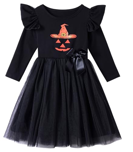 Niyage Girls' Orange Tulle Tutu Dress Toddler Kids Easy Pumpkin Halloween Party Dresses