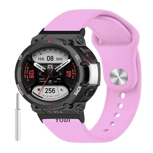 Image of YODI Strap Band Compatible with Amazfit T-Rex 2 Smartwatch Only Soft Silicone | Nylon | Chain | Leather Watch Straps with Installation Adjuster Tool For Amazfit TRex 2