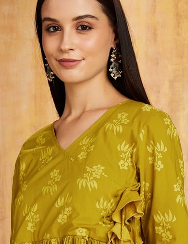 Image of Amazon Brand - Myx Women's Cotton Relaxed Fit A Line Kurta (Available in Plus Sizes)