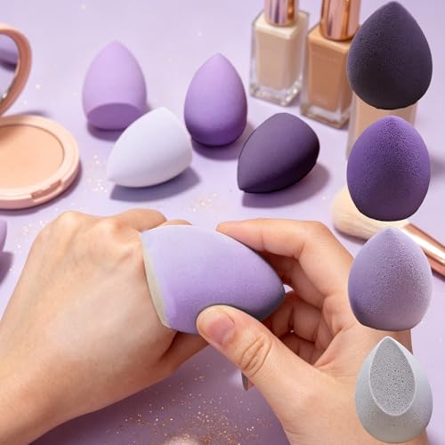 Pacote com 4 esponjas de maquiagem, sem látex, veganas e sem crueldade para base líquida e creme, textura densa para aplicação impecável