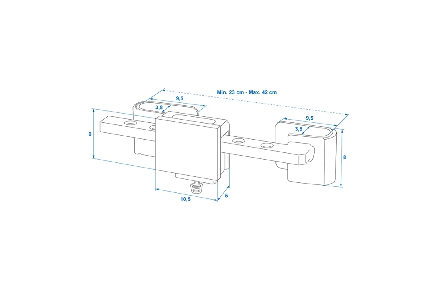 ProPlus 381341V01 Container Diebstahlsicherung Signalgelb Baucontainer-Schloss einstellbar von 23-42 cm, für LKW, Frachtcontainer und Überseecontainer Containerschloss inkl. 2 Schlüssel | Gehärteter Stahl in Signalgelb mit 4 Schlüsseln. Sichert LKW-Anhäng