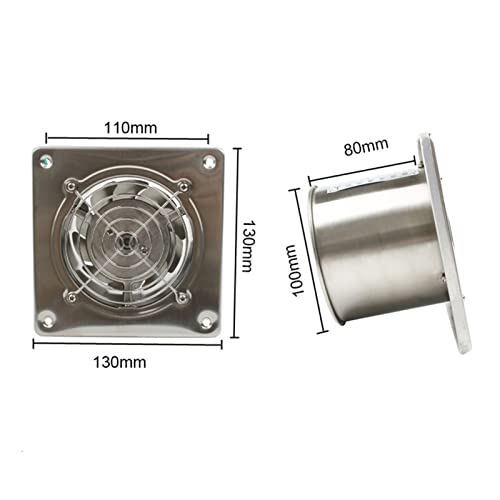 Extractor de aire inoxidable de 4" para baño, cocina, colgable en ventana o pared, 25W con red protectora miniatura 2