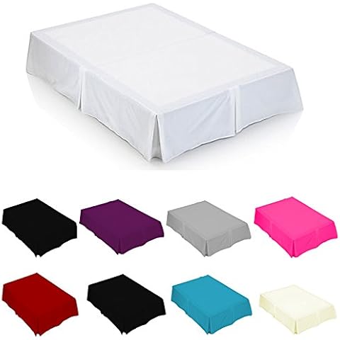 LAWRANCE CAPRINO LC Plain PERCALE Base valance sheet Plates (DOUBLE, WHITE) Cover