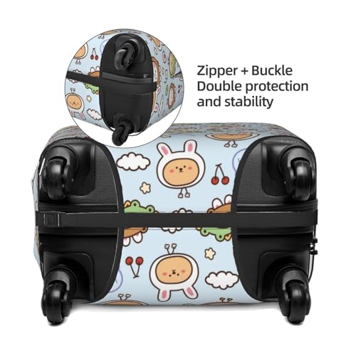 Cute Animals Face Luggage Cover Washable Elasticated Luggage Covers For Suitcase Tsa Approved Stylish Dust And Scratch Resistant Luggage Case Protector For Kids And Adults3