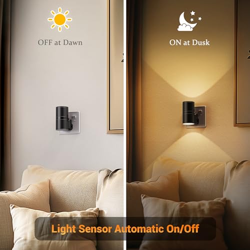 JandCase Night Light, Night Light Plug in Wall with Dusk to Dawn Sensor, Dimmable 0-100LM, 3000K Warm White, Plug in Nightlight for Hallway, Bathroom, Bedroom, Stairs - Image 4
