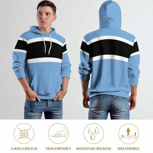 Sweat à capuche drapeau du Botswana pull unisexe décontracté - 6