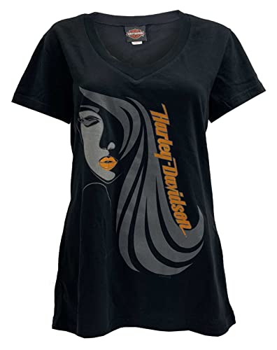 Harley-Davidson Women's Portrait V-Neck Short Sleeve Soft Fabric Tee