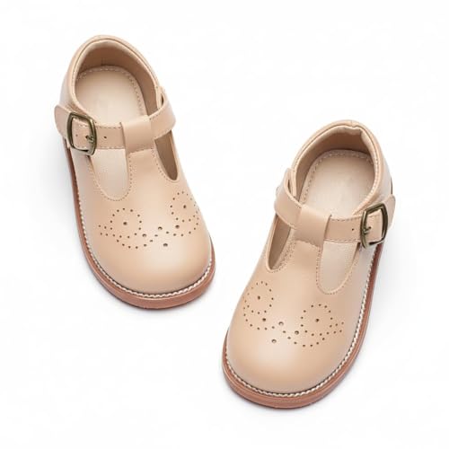 Image of GINFIVE Toddler Girls Dress Shoes Little Kids Flats School Mary Janes Shoes