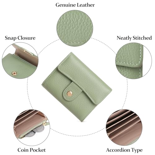 Image of GOIACII Women's Credit Card Holder RFID Blocking Genuine Leather Green
