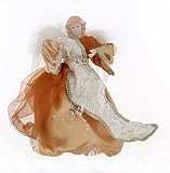 OCTMUSTARD Christmas Tree Topper Decorations Angels,10-Inch Angel Treetop for Holiday Ornament or Home Decor (10“, Copper Gold)