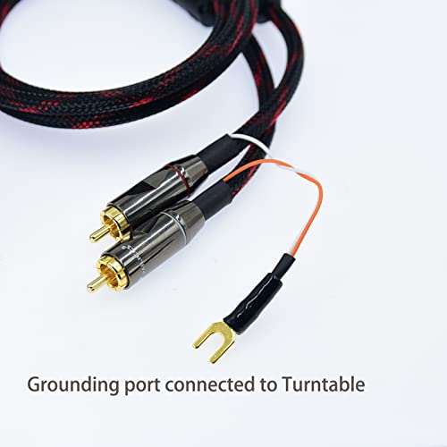 5ft Ultra Low Noise Double Audio 2 RCA to 2 xlr male Cable balance Ground Wire of turntable Independent Shielded Signal Line Preamp LP Vinyl Record Player Amplifier Chassis Gold Plated Connector image 4