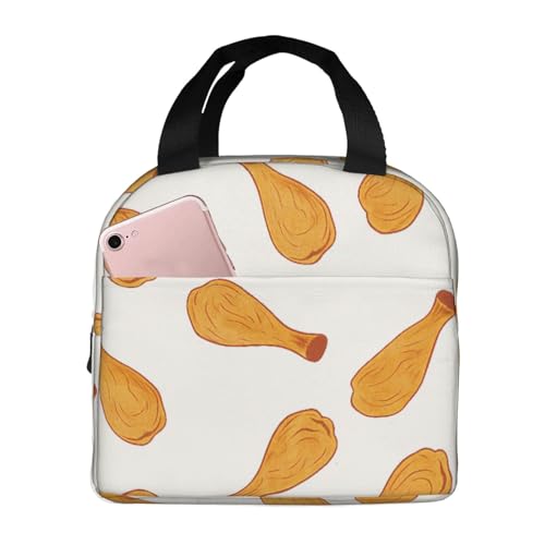 Pollo Delicioso Bolsa Nevera Portátil Bolsa Merienda Impermeable Bolsas De Refrigerios Para Hombre Aire Libre Compras 22X20X13Cm