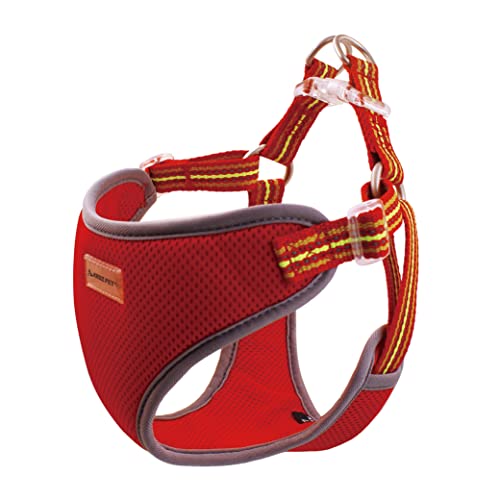 KRUZ-PET-Step-in-Chest-Dog-Harness-Heavy-Duty-Reflective-Ultra-Soft-Mesh-for-for-Small-and-Medium-Dog-Breeds-RedLarge